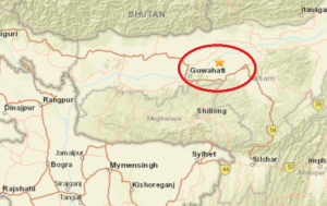 আসামে ৫ মাত্রার ভূমিকম্প অনুভূত, ছবি: ইউএসজিএস