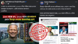 ১২৩ থেকে ৪৭ তম বনাম ৪০ থেকে ৪৭ তম: অন্তর্বর্তী সরকারের অর্জন নিয়ে ছড়ানো দুটি দাবীই ভুয়া