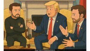 ঘিবলি স্টাইলে মার্কিন প্রেসিডেন্ট ট্রাম্প, ইউক্রেন প্রেসিডেন্ট জেলেনস্কি, ছবি: টুইটার