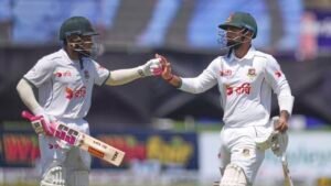 শান্তর বিদায়ের পর মুশফিকের সাথে লিটনের ১৪৯ রানের পার্টনারশিপ, ছবি: এপি