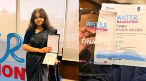 পদক হাতে বিইউপি শিক্ষার্থী কবেরি হালদার কঙ্কা