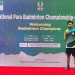 জাতীয় প্যারা ব্যাডমিন্টন চ্যাম্পিয়নশিপে রানারআপ কুমিল্লা বিশ্ববিদ্যালয়ের নয়ন অধিকারী
