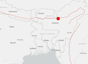 শক্তিশালী ভূমিকম্পটির উৎস ভারতের আসাম রাজ্য, ছবি: USGS