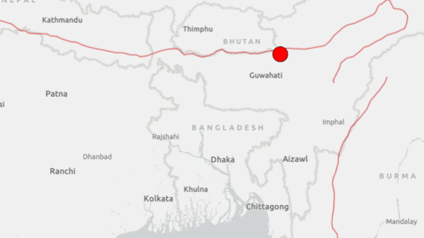শক্তিশালী ভূমিকম্পটির উৎস ভারতের আসাম রাজ্য, ছবি: USGS