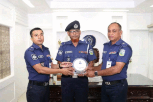 শেরপুরে পুলিশ পরিদর্শক ছানোয়ার হোসেনকে বিদায় সংবর্ধনা