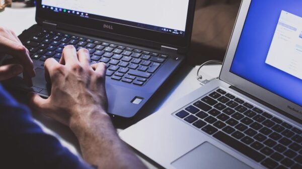 Digital public service and computer, illustrative image