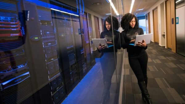 Illustrative photograph of digital cybersecurity work; not the actual reported event